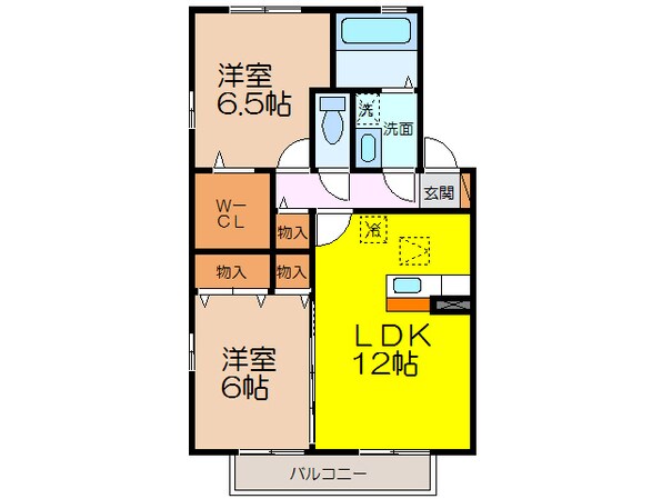 公民館前 徒歩3分 2階の物件間取画像